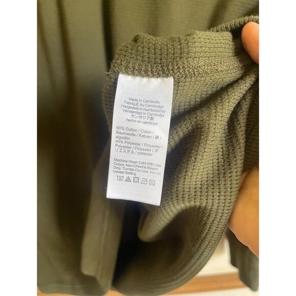 J. Crew Factory CD822 Dark Green Henley Long Sleeve Size XXL - Picture 7 of 7